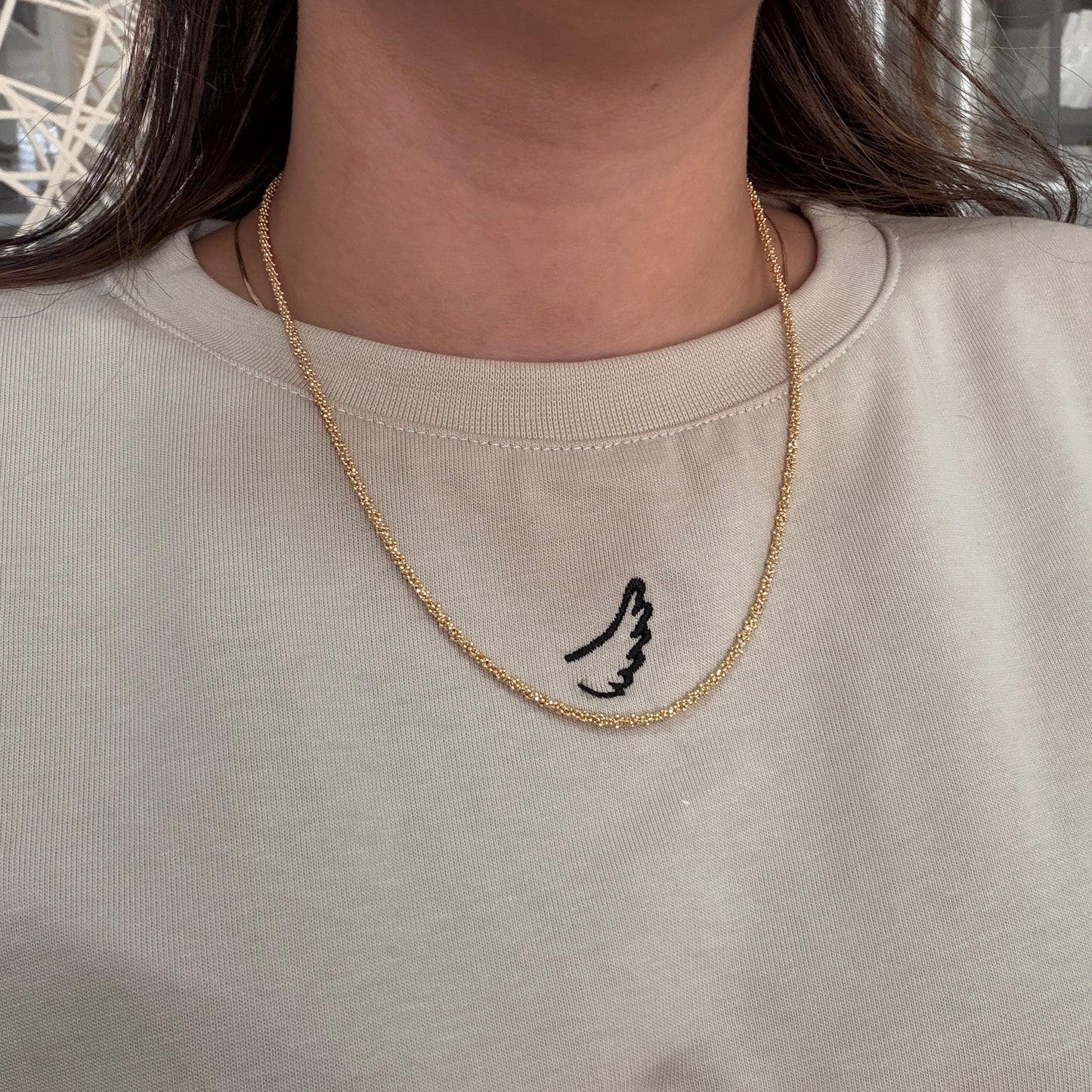 2MM BRAIDED MILITARY CHAIN 18K YELLOW GOLD ITALY - 50CM TO 52CM 10.55GR