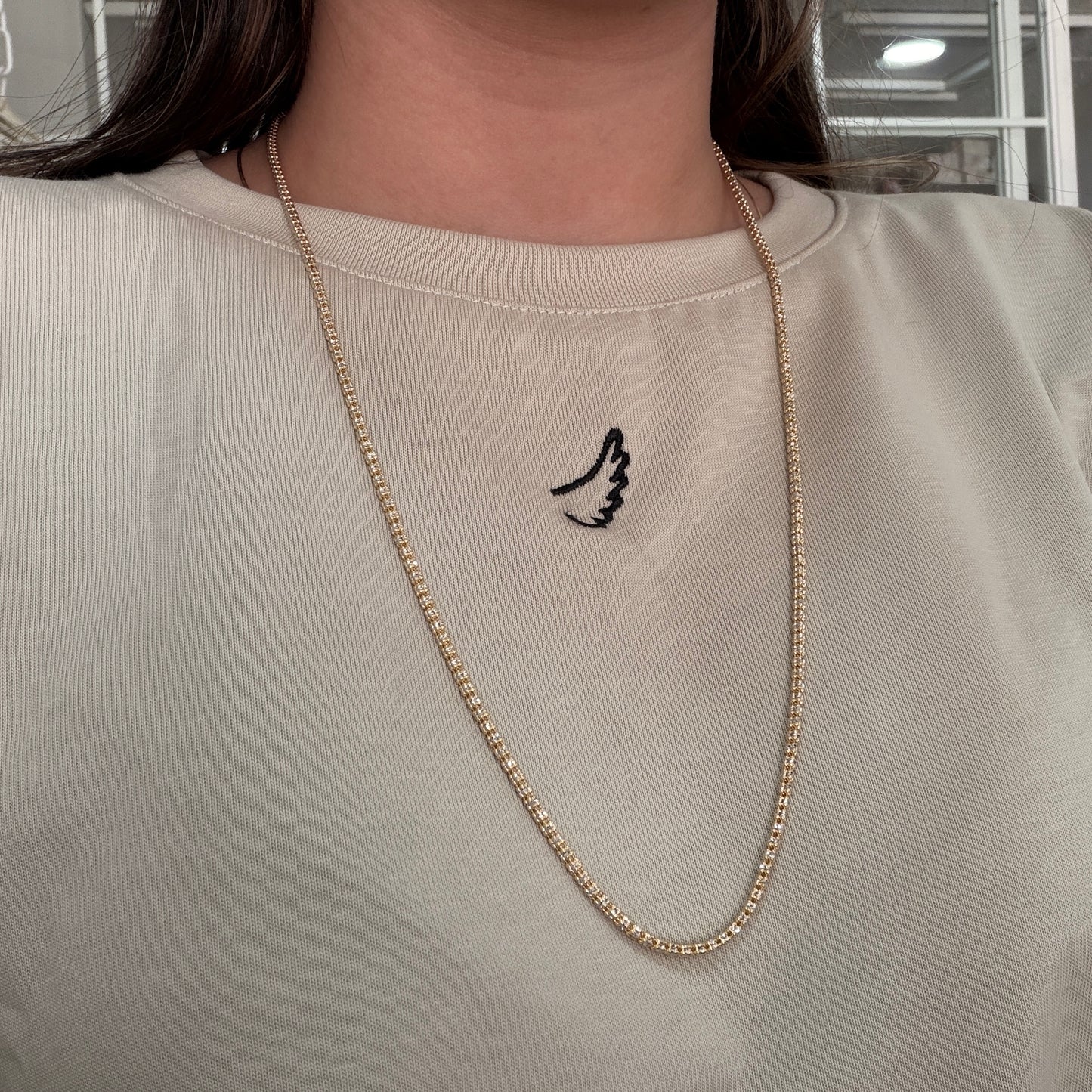 2.8MM DIAMOND-CUT DOUBLE-ROAD CANUTILLO CHAIN IN 18K YELLOW AND WHITE GOLD, ITALY - 65CM 15.46GR