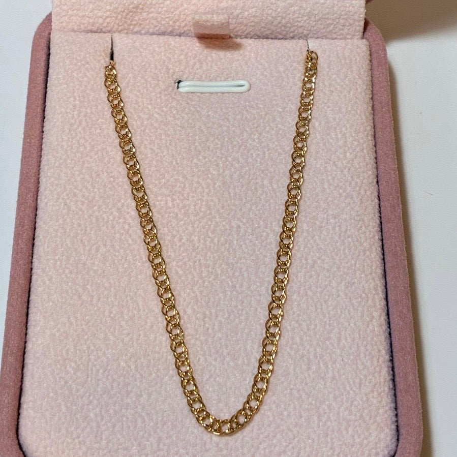 DOUBLE BARB CHAIN 2MM YELLOW GOLD ITALY 18K 50CM - 2.9GR