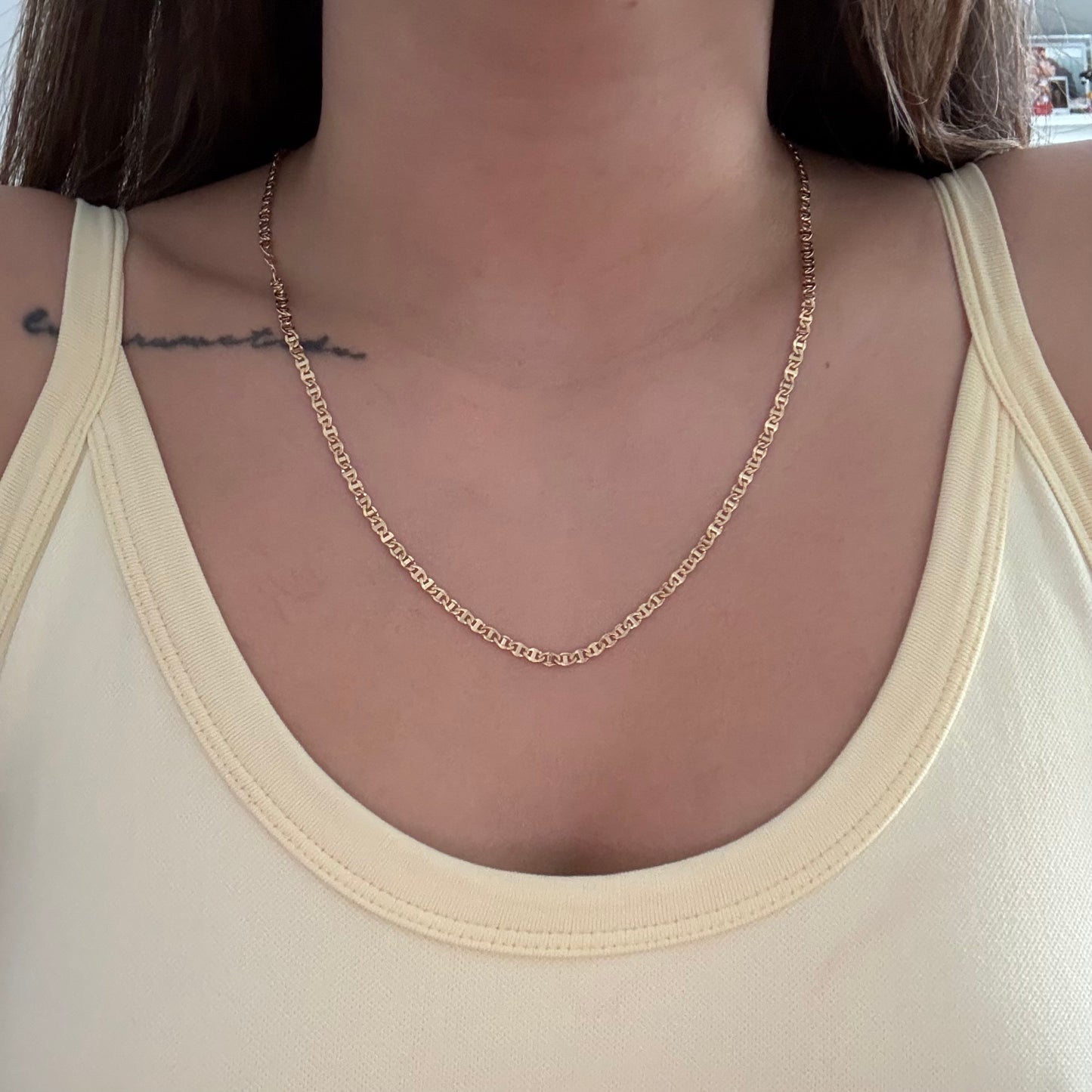 CADENA ESCALERA DIAMANTADA 3MM ORO AMARILLO ITALY 18K 50CM - 4,83GR