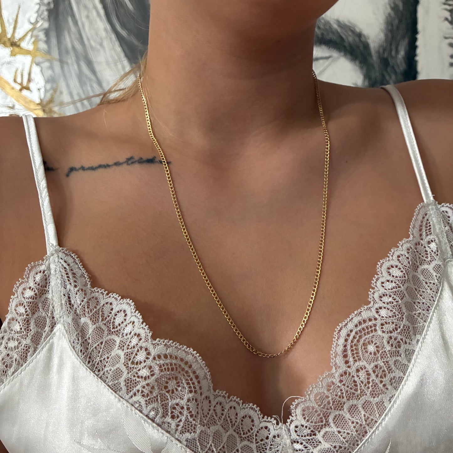 CADENA MINI CUBANA 2MM ORO AMARILLO ITALY 18K 60CM - 2,69GR