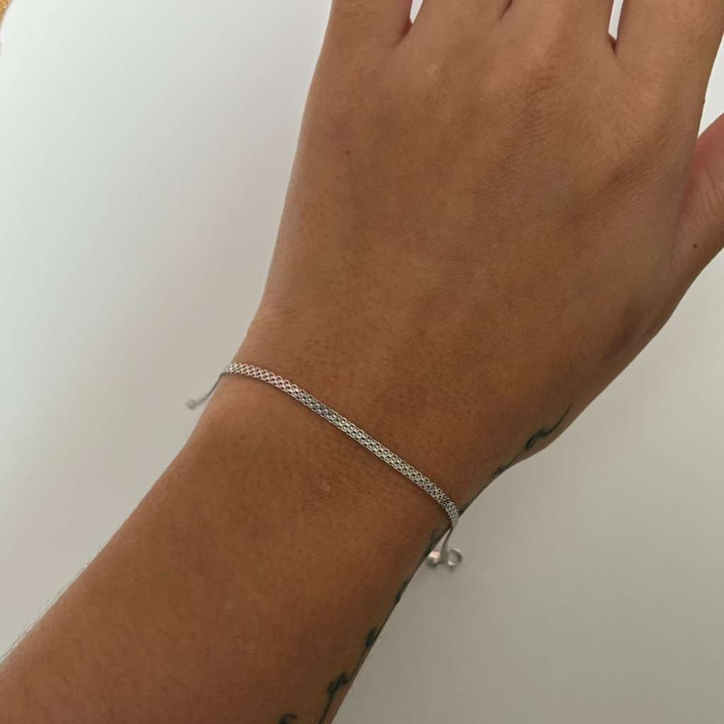 PULSERA CHINA UN CARRIL 2MM ORO BLANCO ITALY 18K 19CM - 1,35GR