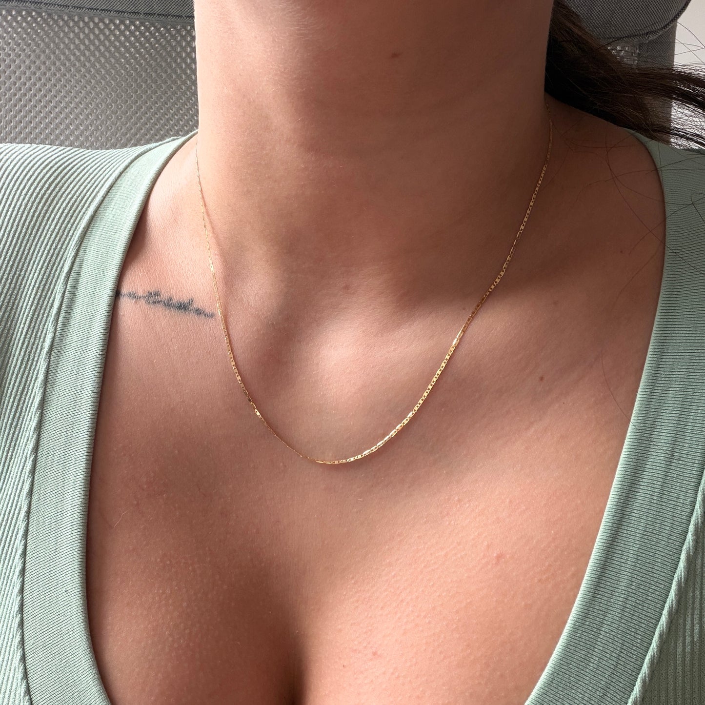 FLAT SMOOTH CHAIN 1.2MM YELLOW GOLD ITALY 18K 45CM - 1.49GR