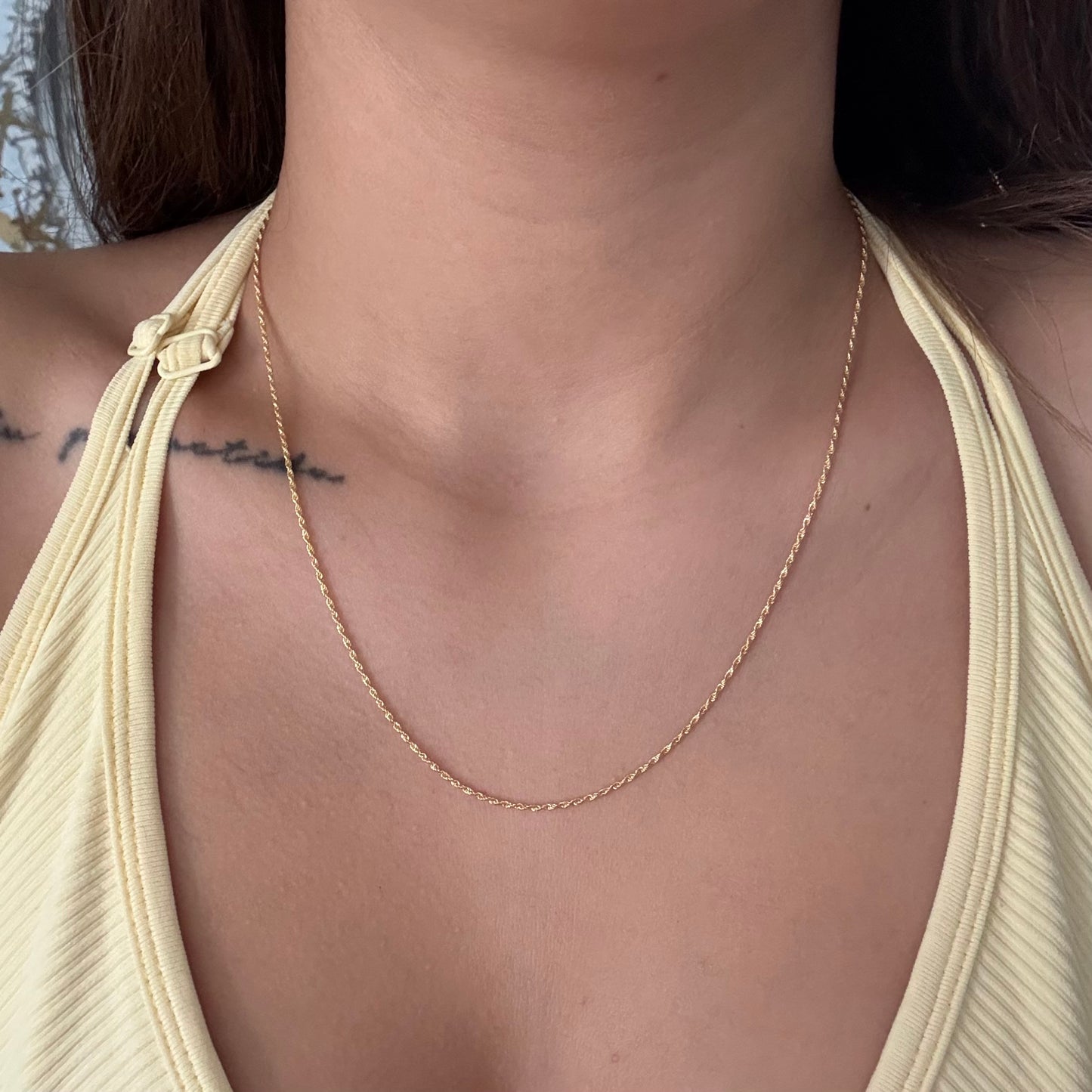 CADENA MINI LAZO 1MM ORO AMARILLO ITALY 18K 45CM - 0,85GR