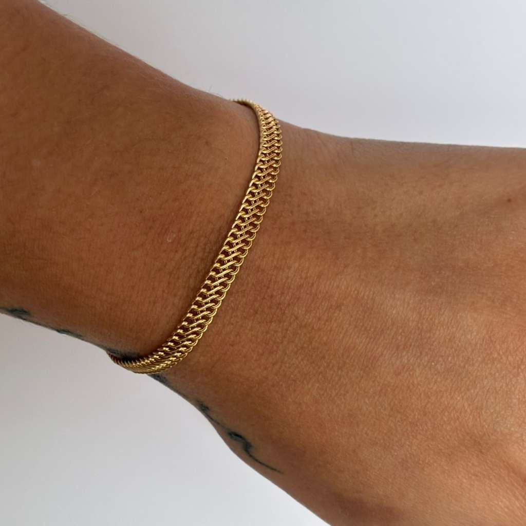 SEDUSA BRACELET 5MM YELLOW GOLD ITALY 18K 20CM - 3GR