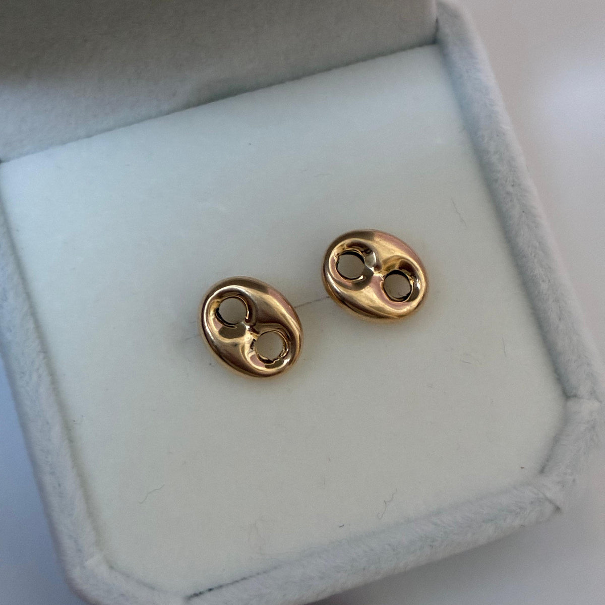TOPOS GRANO DE CAFE LISOS 10MM ORO AMARILLO COL 18K - 0,88GR