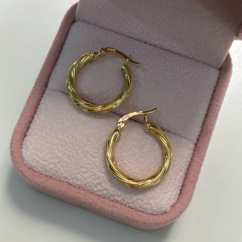 CANDONGAS RAYADAS 1.4CM ORO AMARILLO COL 18K - 1,72GR