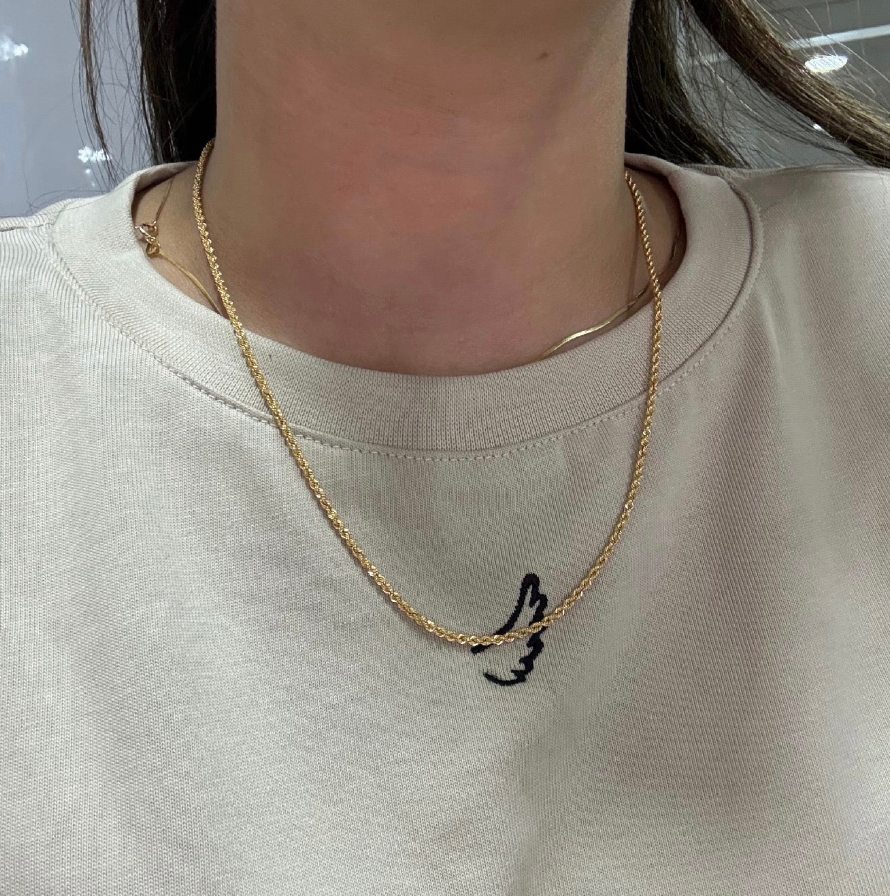 CADENA LAZO 2.4MM ORO AMARILLO ITALY 18K 50CM - 3,34GR