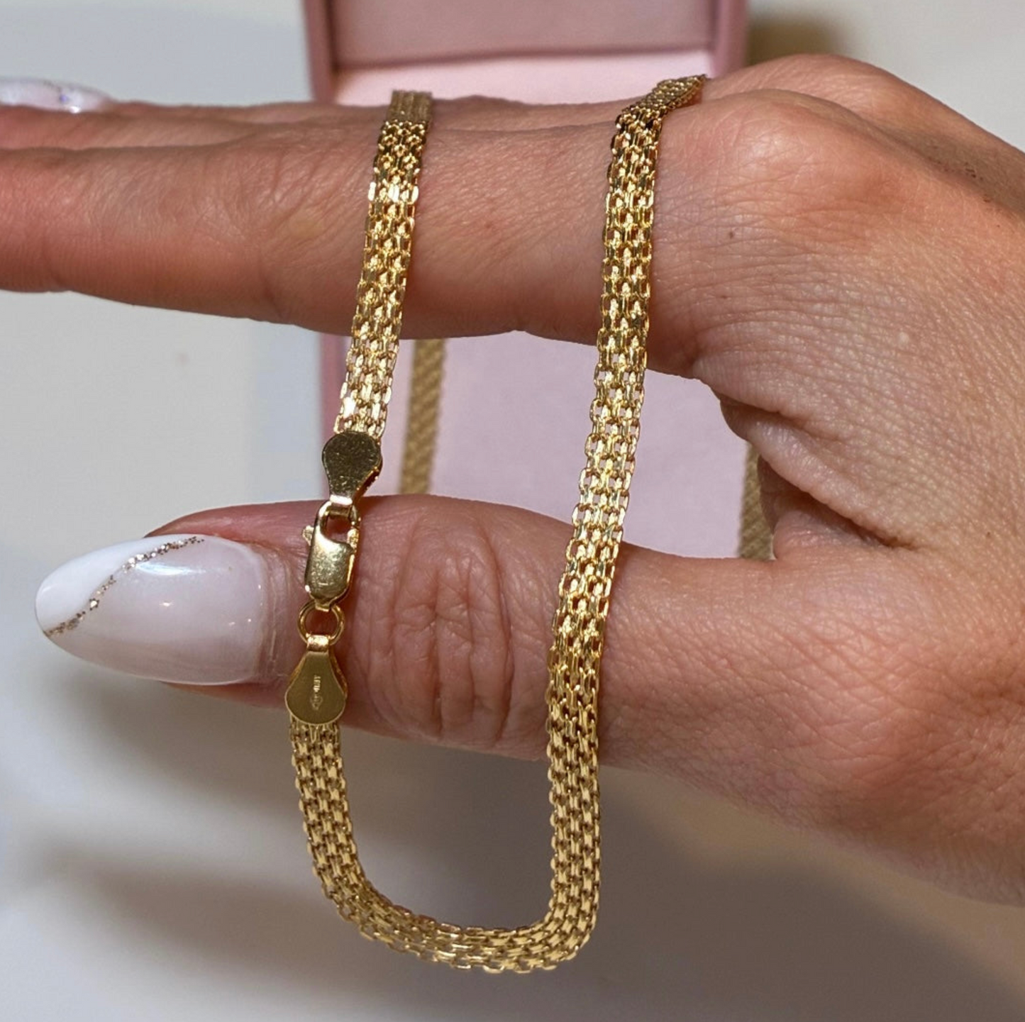 CADENA CHINA DOBLE CARRIL 4MM ORO AMARILLO ITALY 18K 50CM - 6,82GR