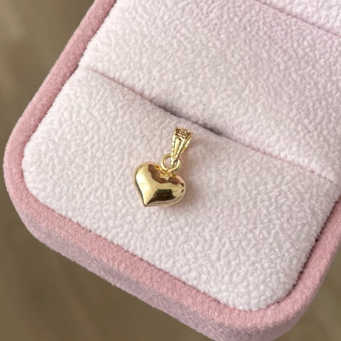 PLAIN PUFFED HEART PENDANT 1.40CM 18K YELLOW GOLD - 0.35GR