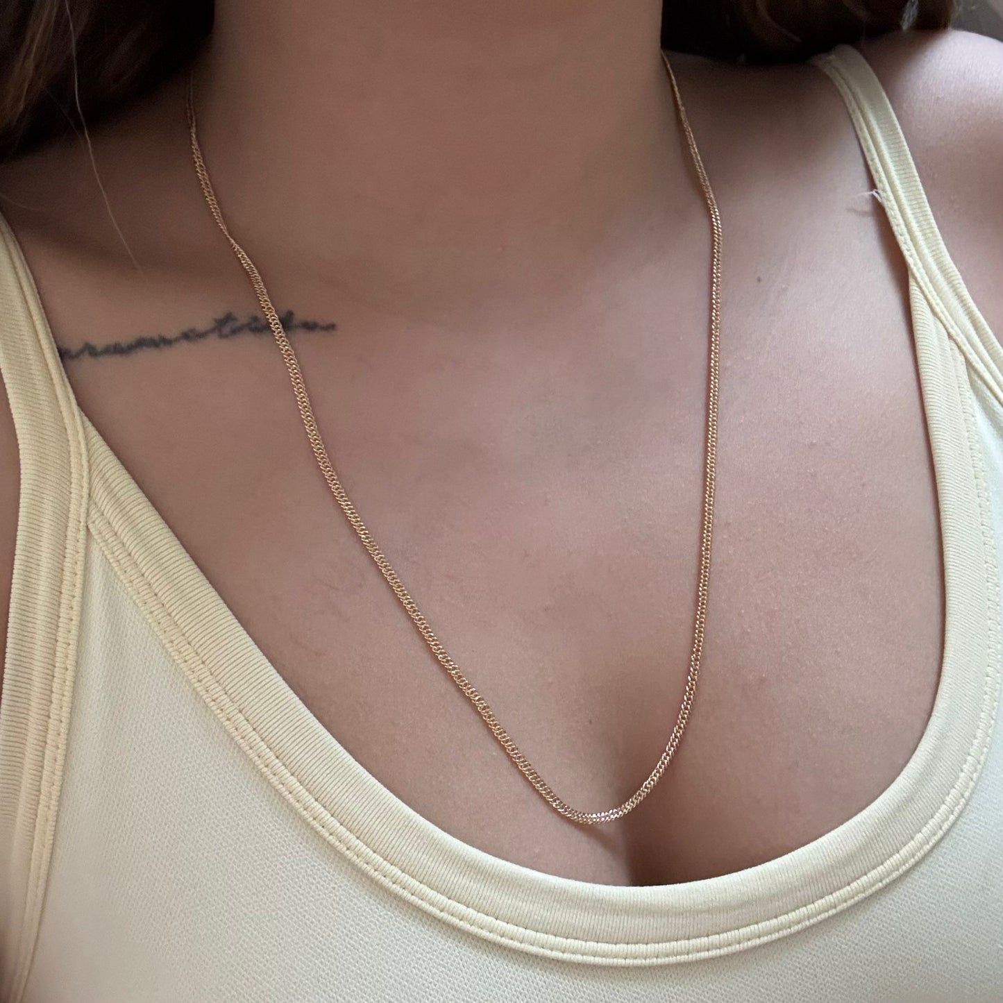 CADENA CUBANA ESTILO ESPIGA 2.5MM ORO AMARILLO ITALY 18K 60CM - 3,67GR