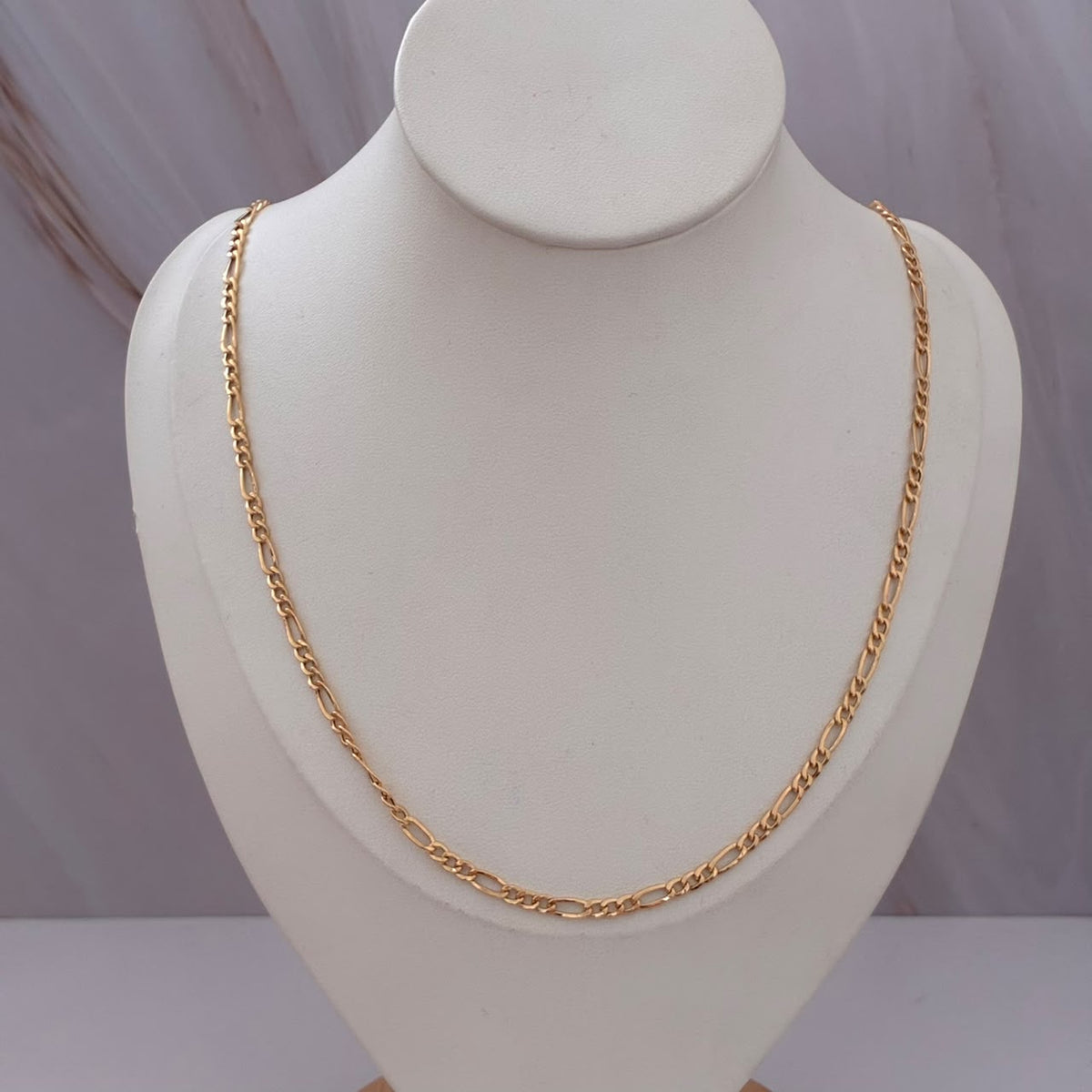 CADENA 3X1 FIGARO 4,45GR 60CM 3,35MM ORO AMARILLO ITALY 18K