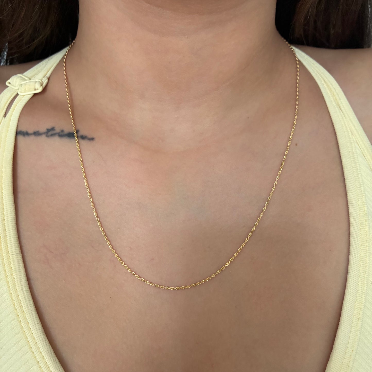 MINI BOW CHAIN 1MM YELLOW GOLD ITALY 18K 50CM - 0.95GR