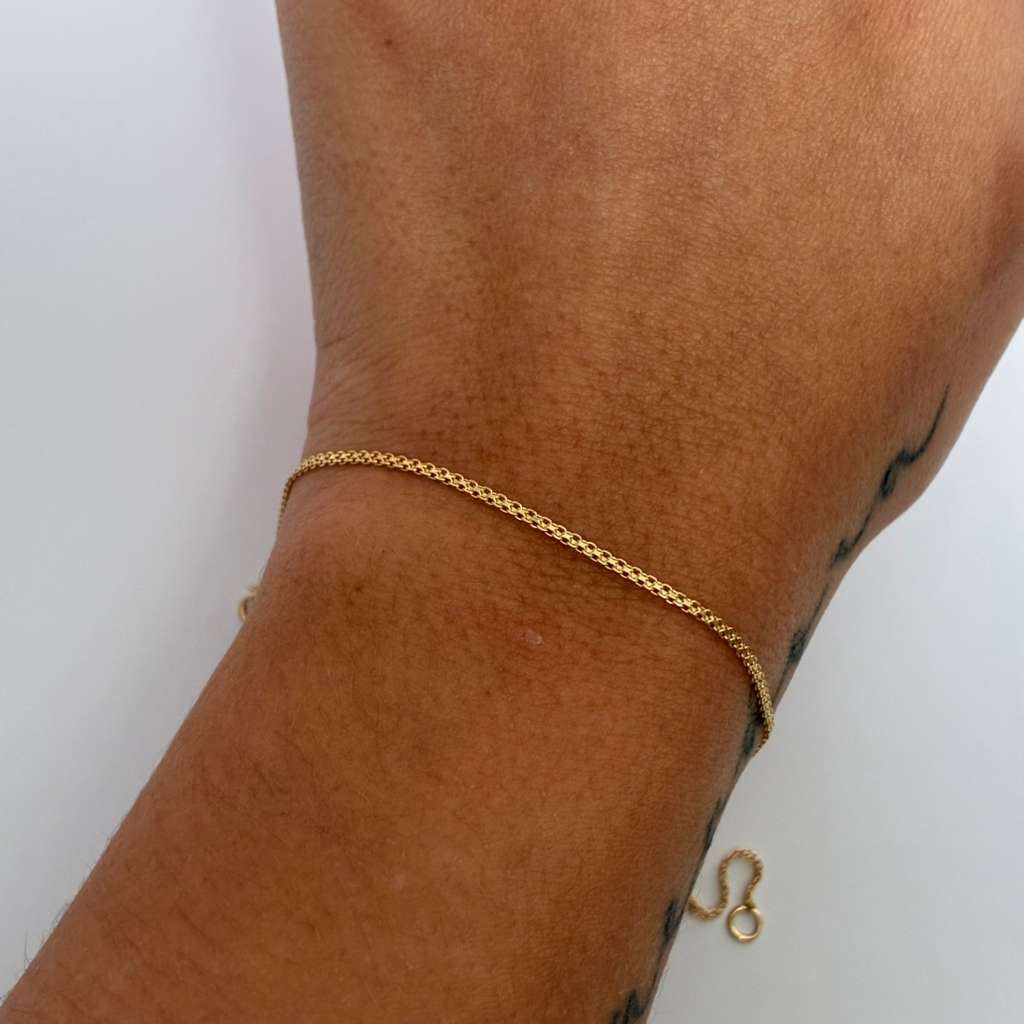 PULSERA MINI CHINA 1MM ORO AMARILLO ITALIANO 18K - 19CM 1,25GR