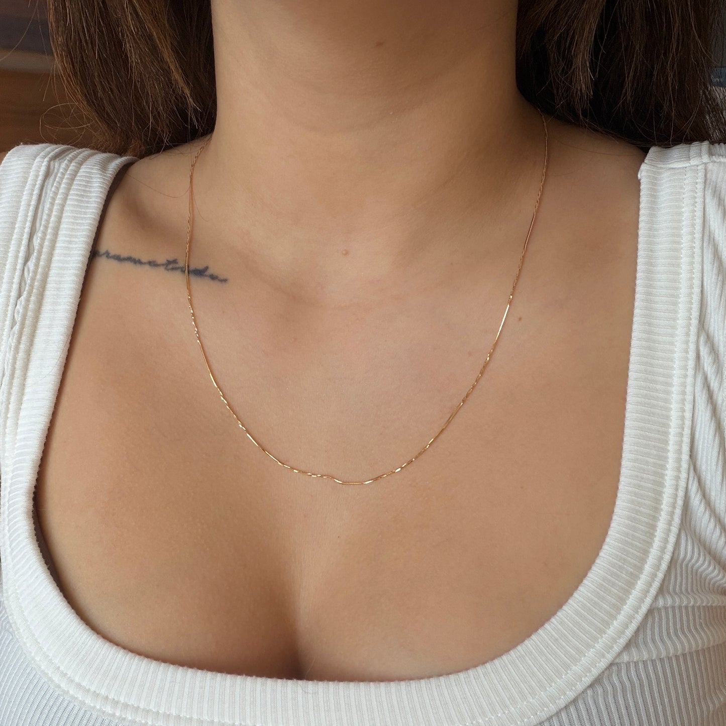 0.9MM SINGAPORE SNAKE CHAIN YELLOW GOLD ITALY 18K 50CM - 2.15GR
