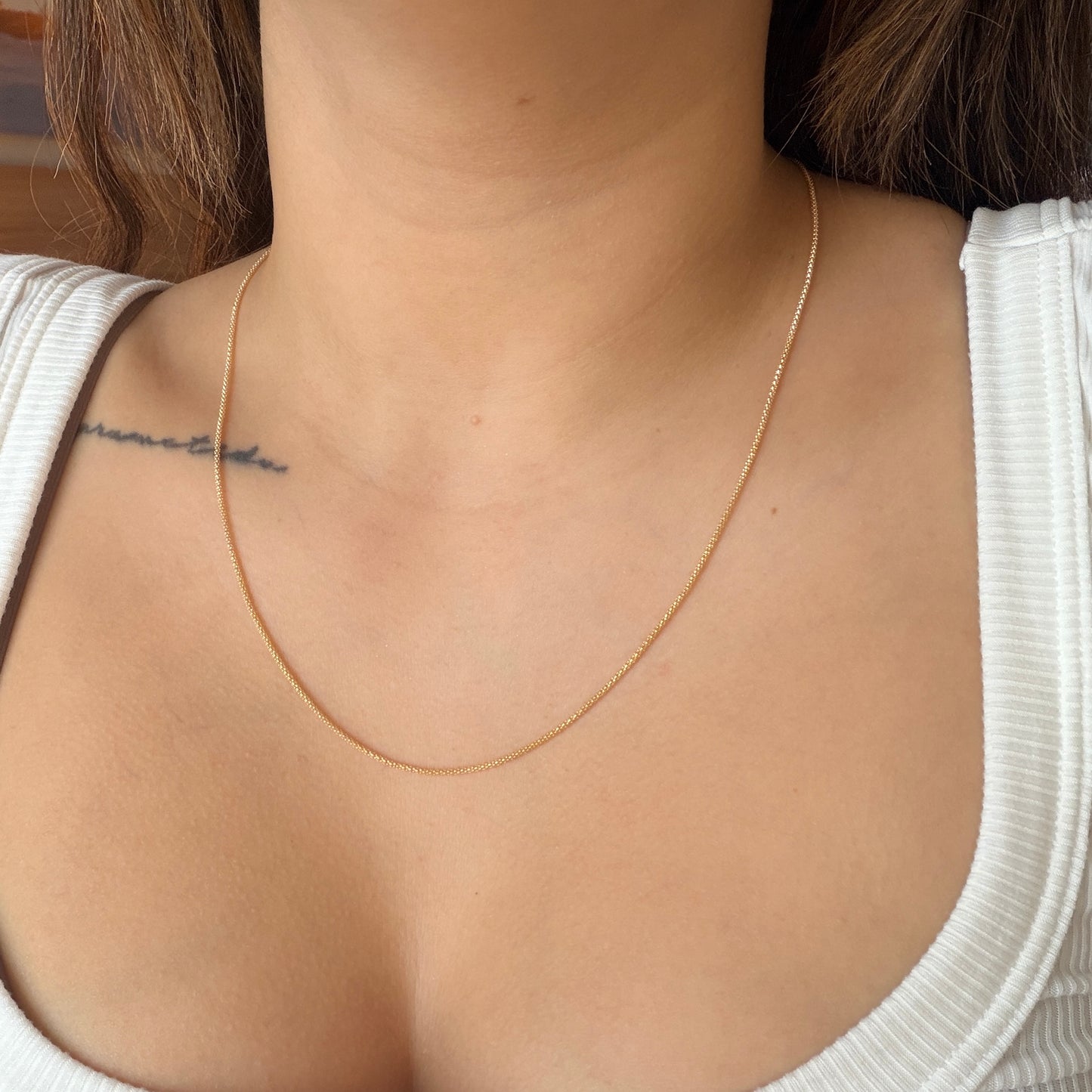 MINI KOREAN CHAIN 1.3MM YELLOW GOLD ITALY 18K 50CM - 2.11GR