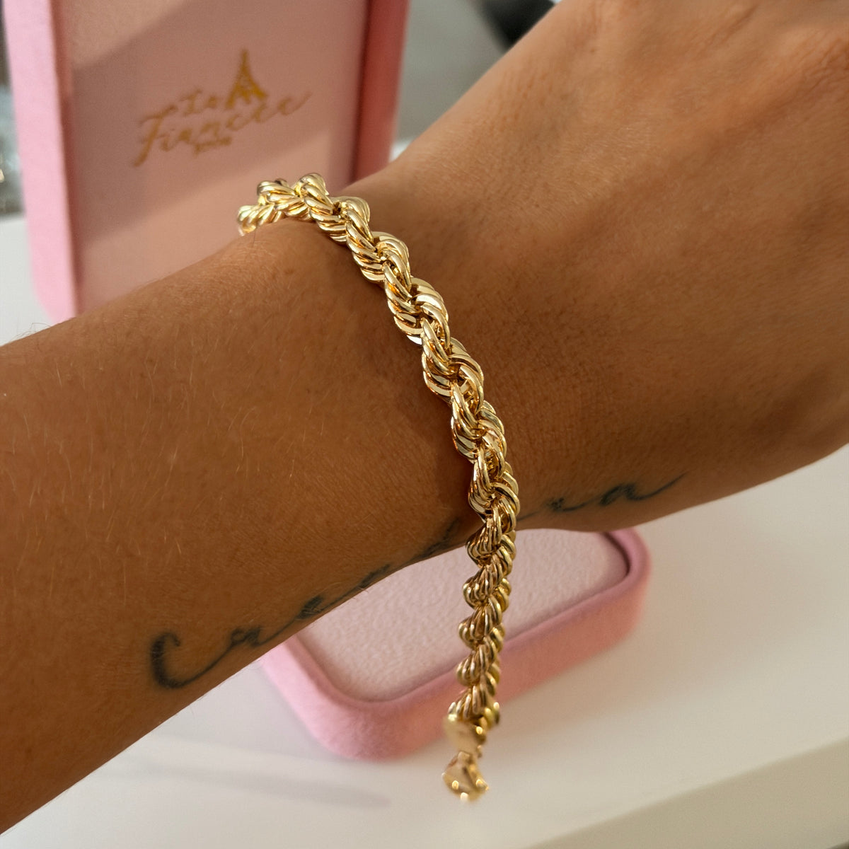 PULSERA LAZO 7MM ORO AMARILLO ITALY 18K 21CM - 10,31GR