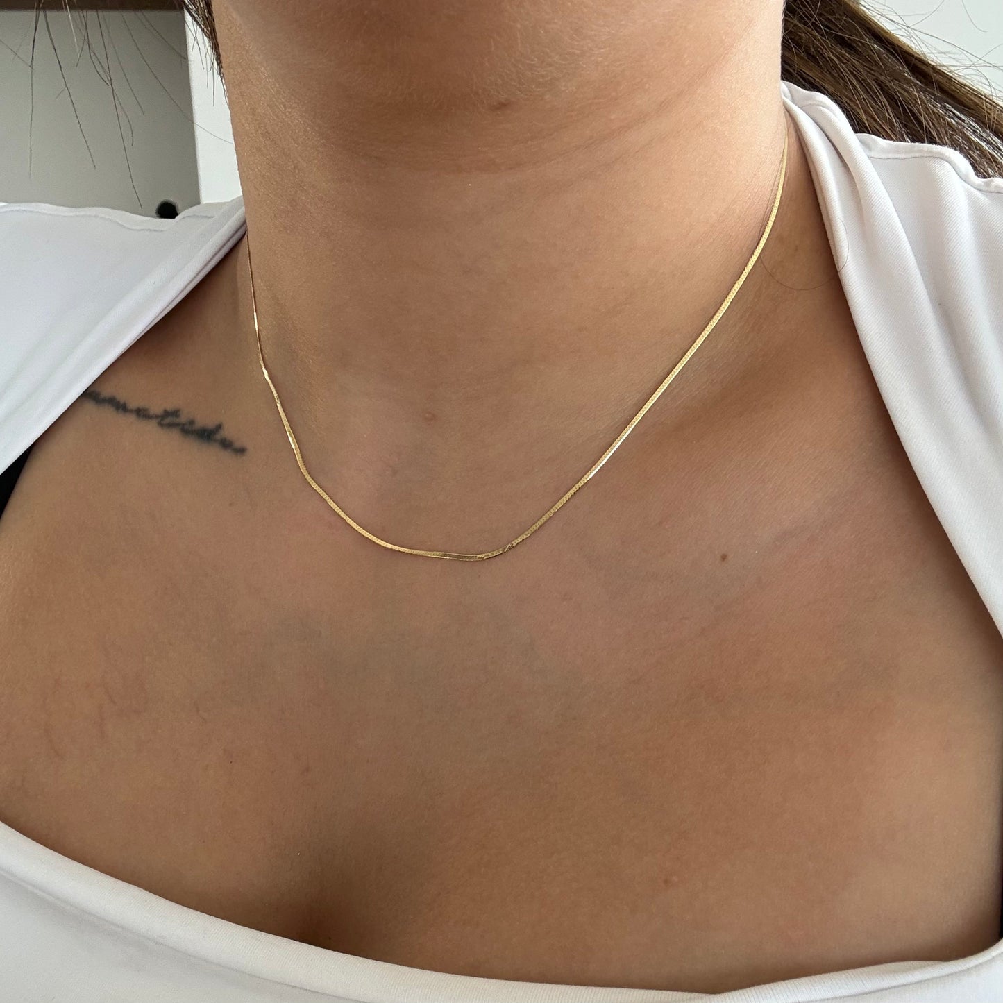 MINI MIRROR CHAIN 1.2MM YELLOW GOLD ITALY 18K 40CM - 1.15GR