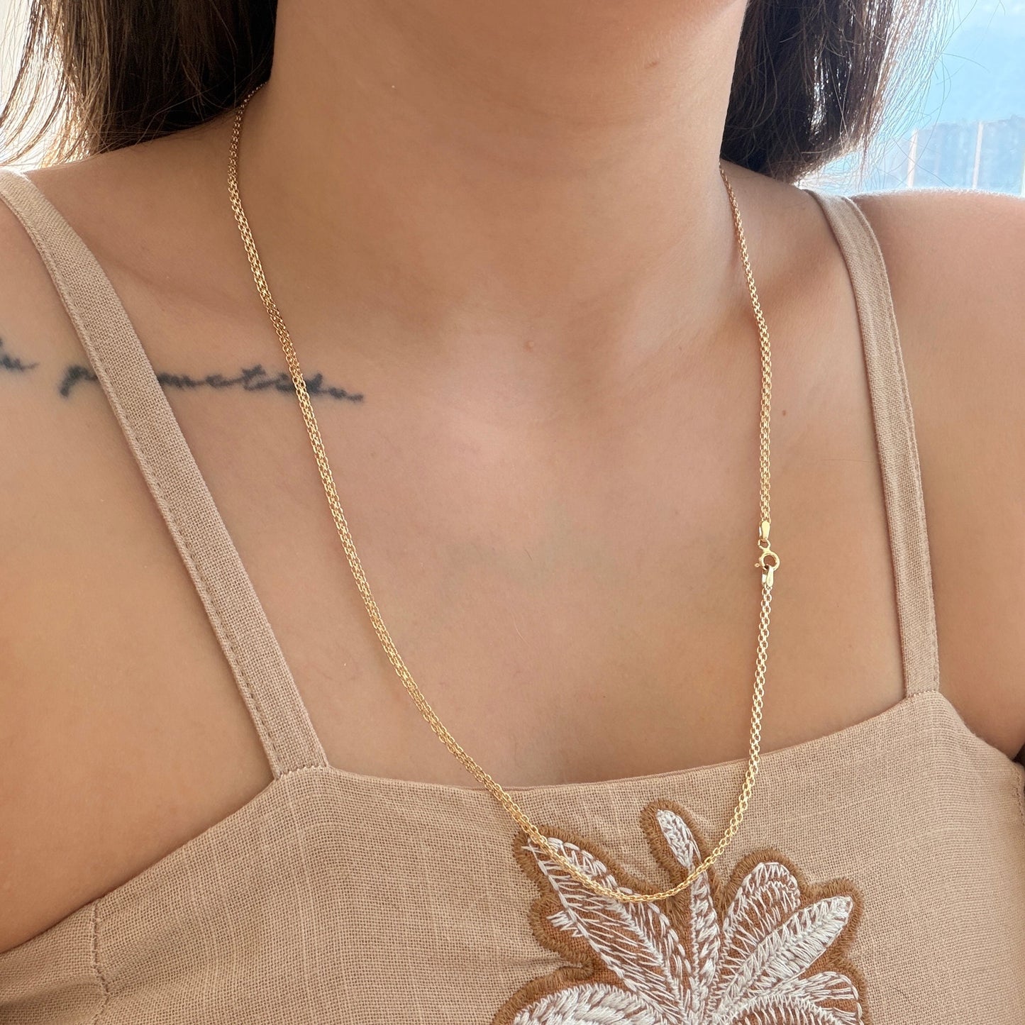 CHINESE CHAIN ONE-WAY 2.3MM YELLOW GOLD ITALY 18K 60CM - 3.23GR