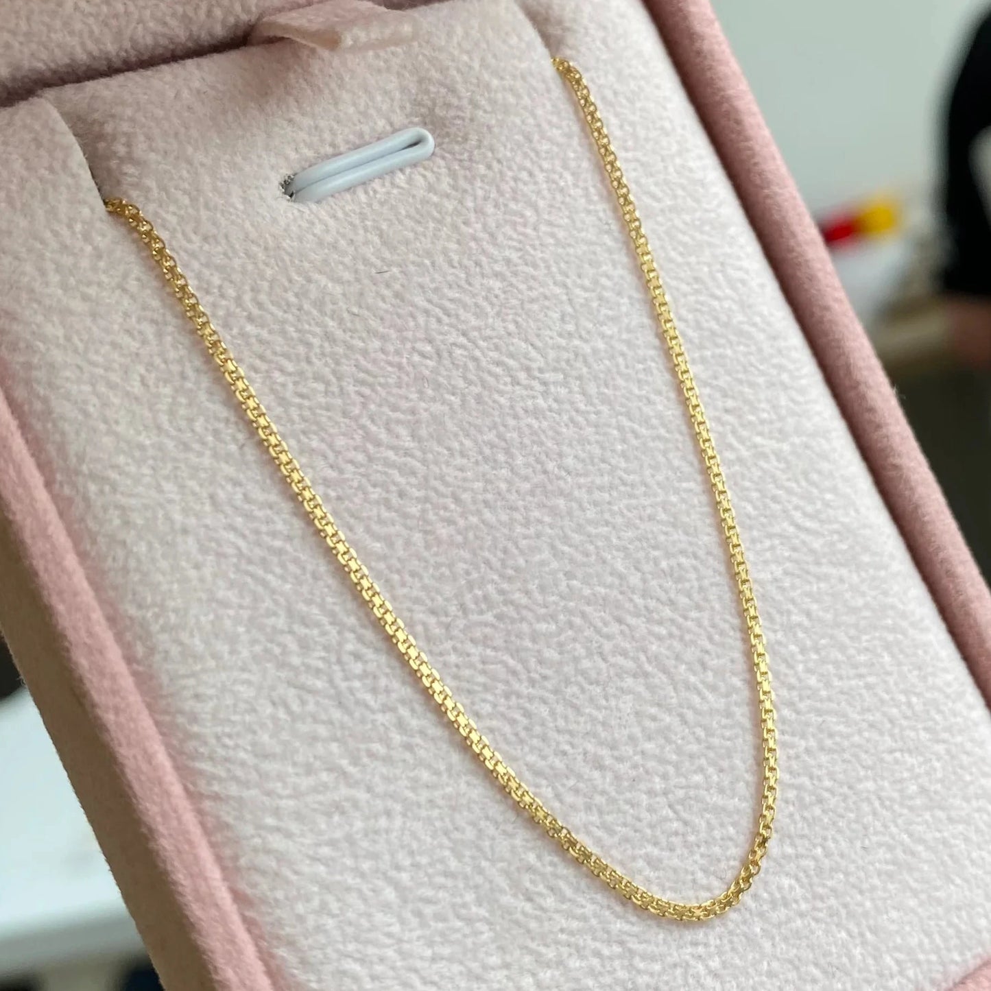 FLAT MINI SNAKE CHAIN 1.3MM GOLD ITALY 18K 45CM - 2.55GR