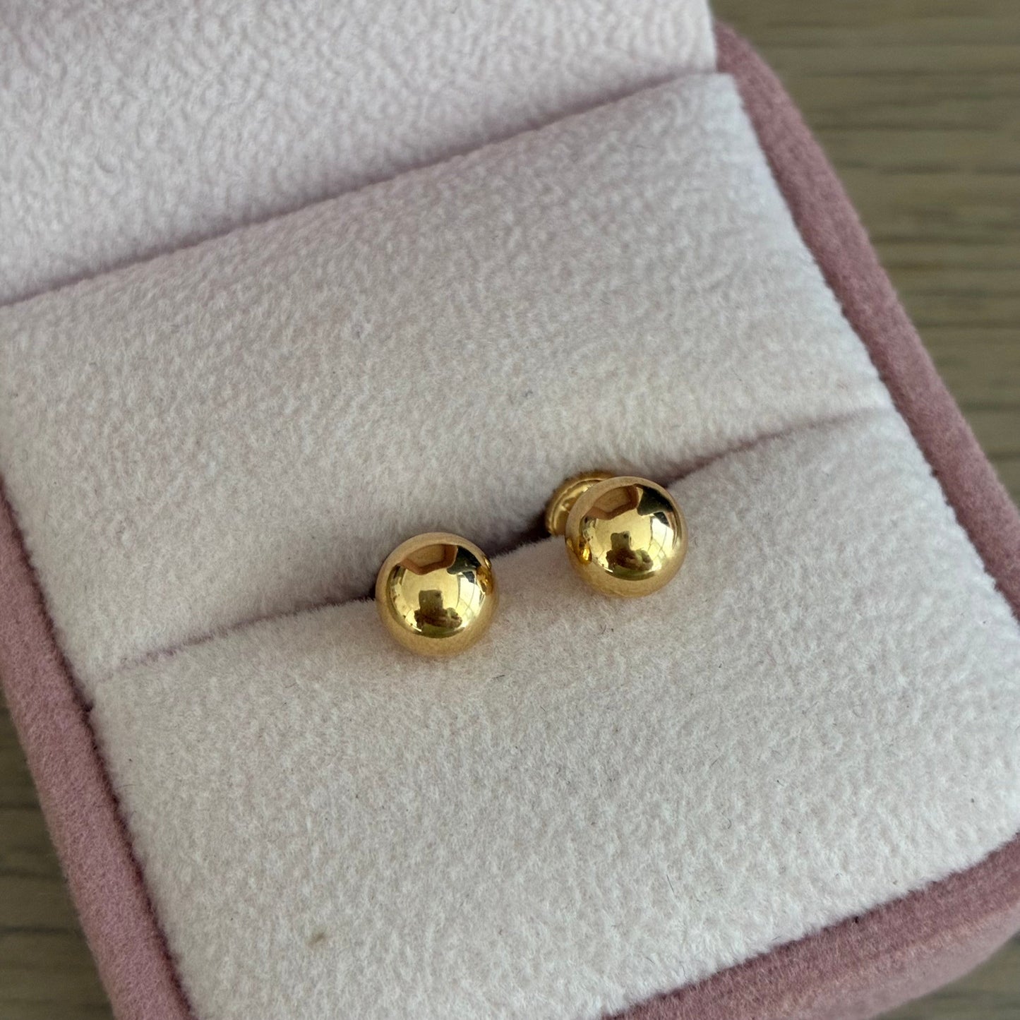 SMOOTH BALL STUDS 6MM 18K YELLOW GOLD - 0.71GR