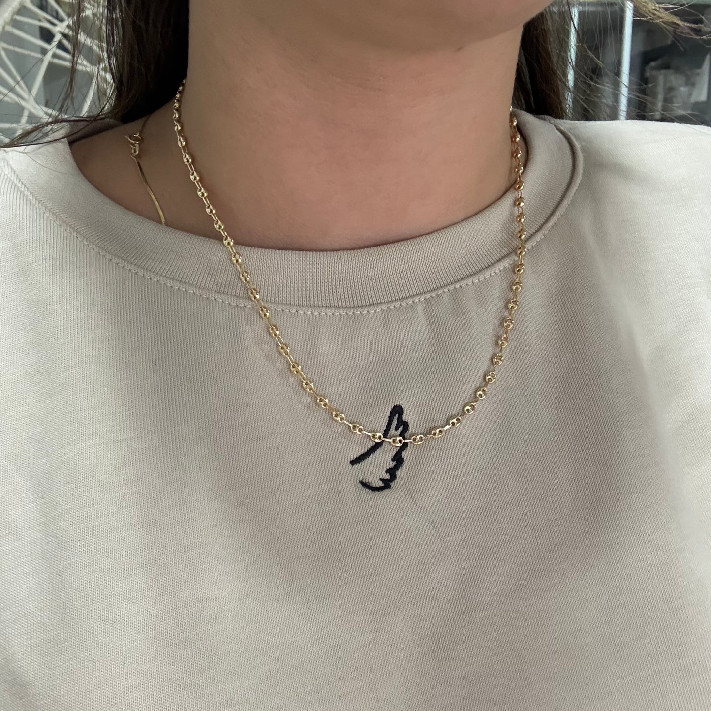 Coffee Bean Chain 3.3mm 18K Yellow Gold - 45cm 4.82g