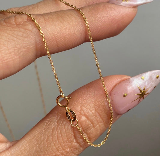 SINGAPORE CHAIN 1.0MM YELLOW GOLD ITALY 18K 50CM - 1.08GR