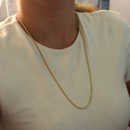 CADENA CHINA UN CARRIL MACIZA 2.3MM ORO AMARILLO ITALY 18K 60CM - 6,21GR