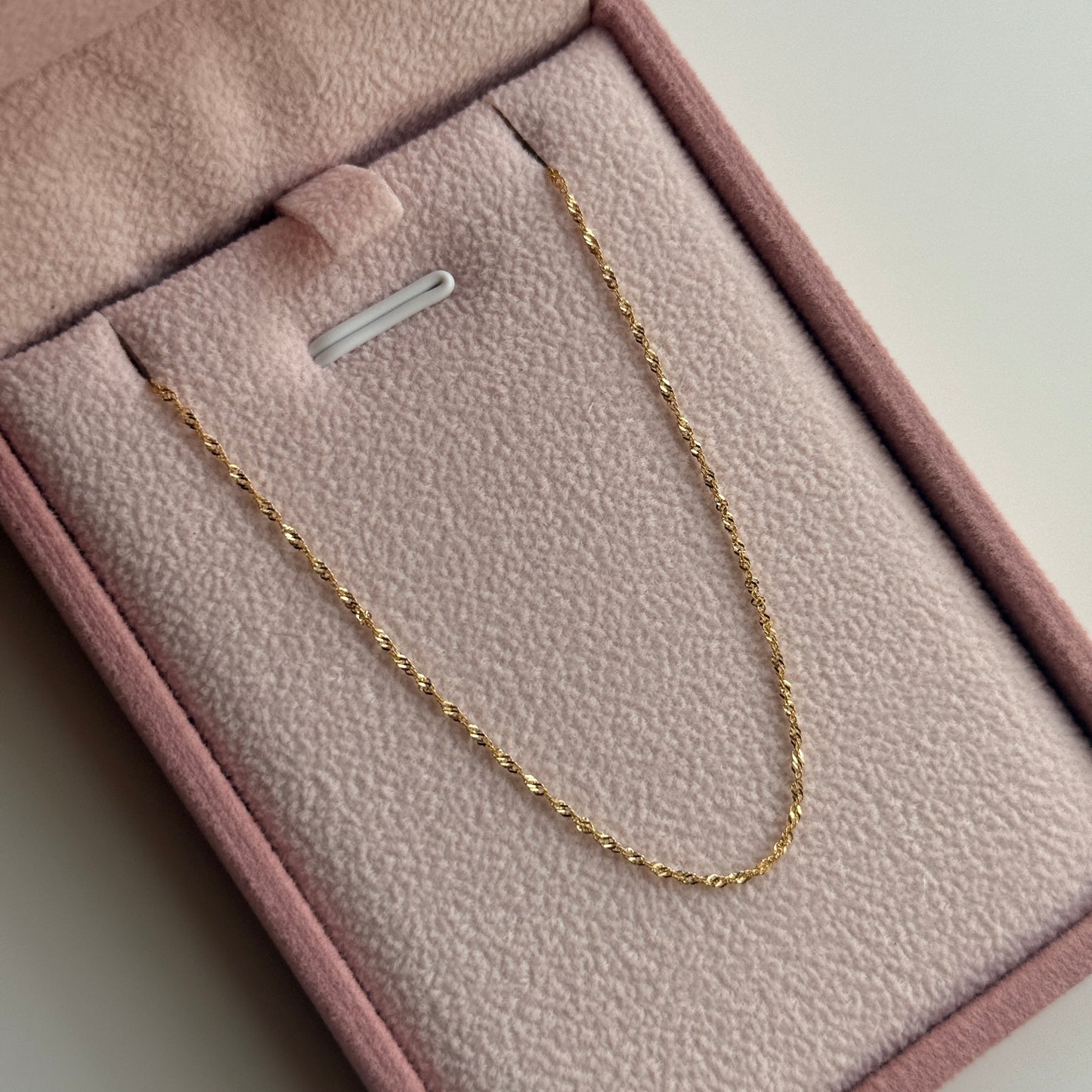 SINGAPORE DIAMOND CHAIN ITALY 18K YELLOW GOLD 50CM - 1.1GR