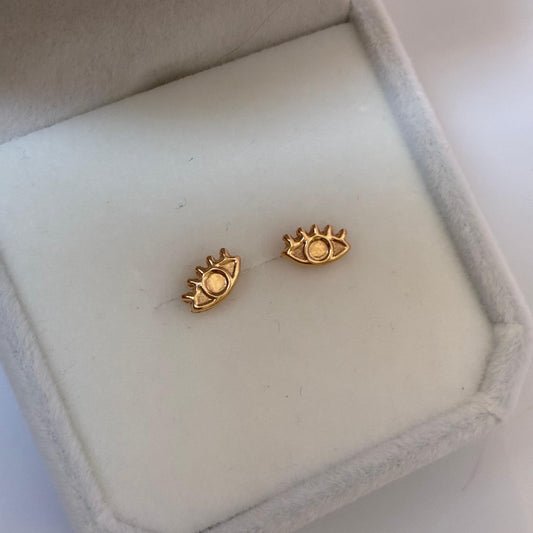SMOOTH EYE STUDS YELLOW GOLD COL 18K - 0.52GR