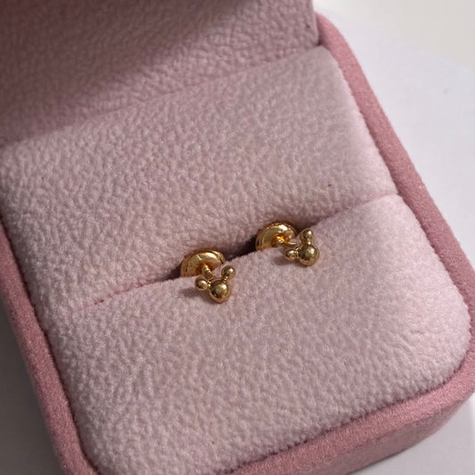ROUND MOUSE STUDS 18K YELLOW GOLD - 0.57GR
