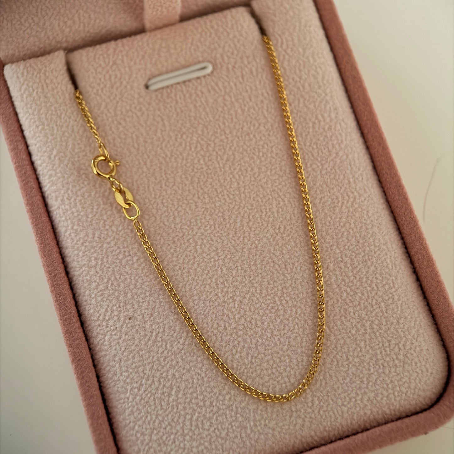 CADENA MINI CUBANA 1.2MM ORO AMARILLO ITALY 18K 45CM - 1,53GR