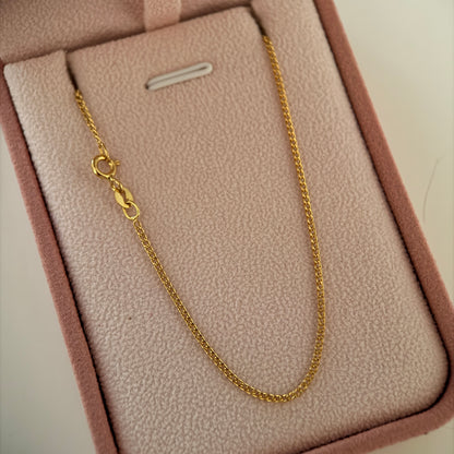 CADENA MINI CUBANA 1.2MM ORO AMARILLO ITALY 18K 45CM - 1,53GR