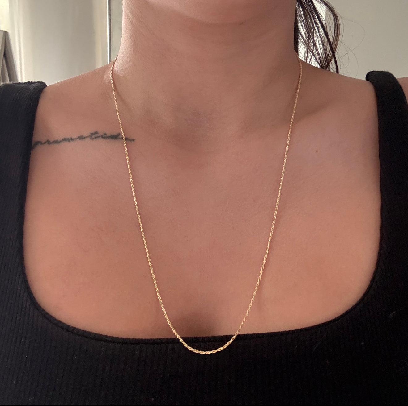 MINI BOW CHAIN ​​1MM YELLOW GOLD ITALY 18K 60CM - 1.08GR