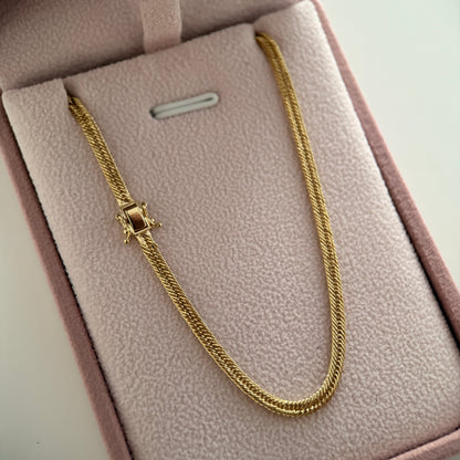 CADENA ESPIGA 3MM BROCHE CAJA ORO AMARILLO ITALY 18K 50CM - 4,19GR