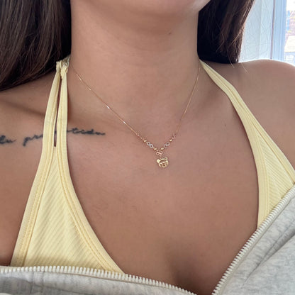 MINI FRANCO INFINITY CHAIN ​​+ DIAMOND BEAR THREE GOLD 18K ITALY 42CM TO 45CM - 1.22GR