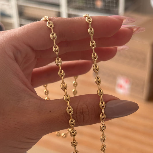 Cadena Grano Café 4mm 60cm Oro Amarillo 18k - 8,79gr