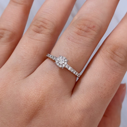ANILLO SOLITARIO LISSA DIAMANTES NATURALES 0,34QTS ORO AMARILLO ITALY 18K TALLA 7 - 2,49GR