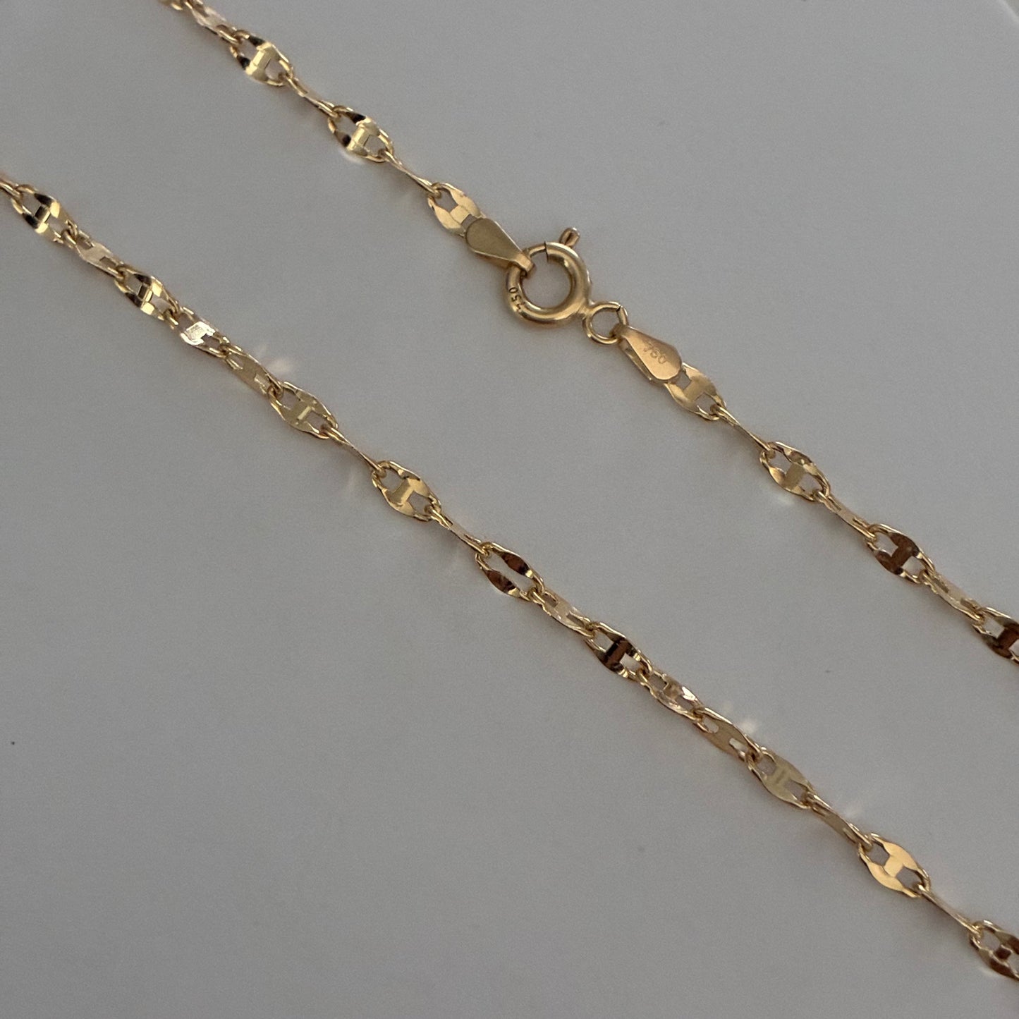 3MM YELLOW GOLD ITALY 18K LADDER CHAIN ​​- 2.91GR