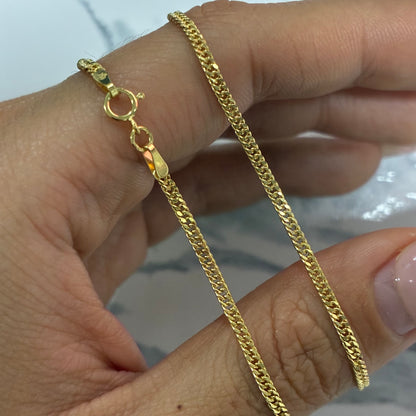 DOUBLE CUBAN CHAIN 2MM YELLOW GOLD ITALY 18K - 45CM 2.36GR