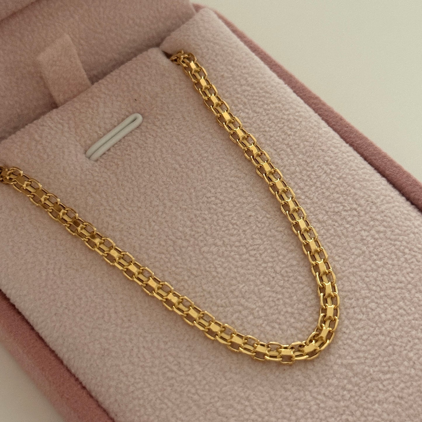 PULSERA TEJIDO CHINO UN CARRIL 3MM ORO AMARILLO ITALY 18K19,5CM - 2,55GR