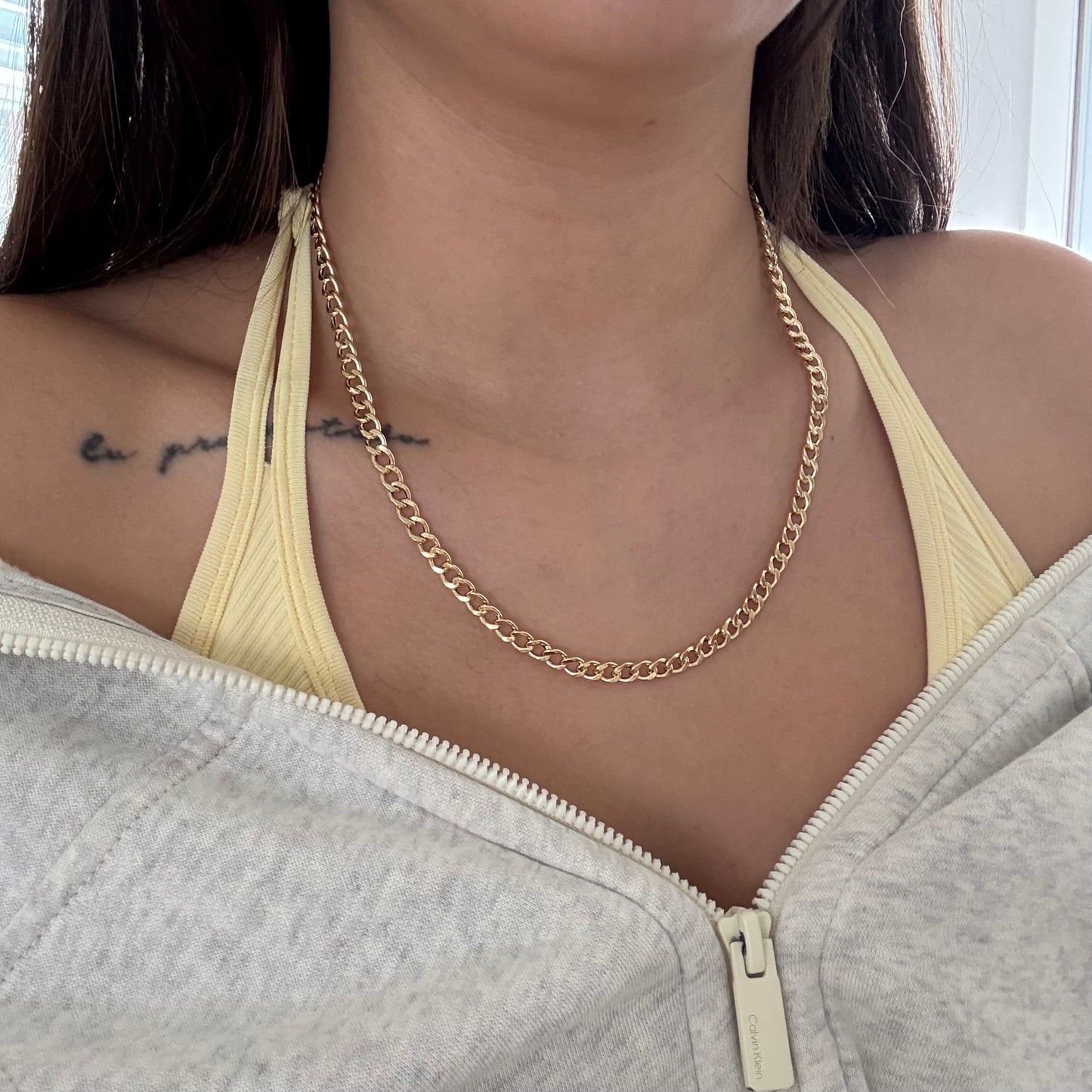 ROUND CUBAN CHAIN ​​5.5MM YELLOW GOLD ITALY 18K 50CM - 6.33GR