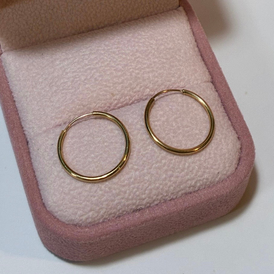 UNMISSABLE HOOP EARRINGS, PLAIN, 1.3CM, 18K YELLOW GOLD - 0.69GR