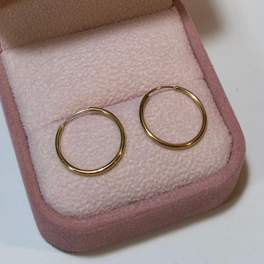CANDONGAS IMPERDIBLES LISAS 1,3CM ORO AMARILLO COL 18K - 0,69GR