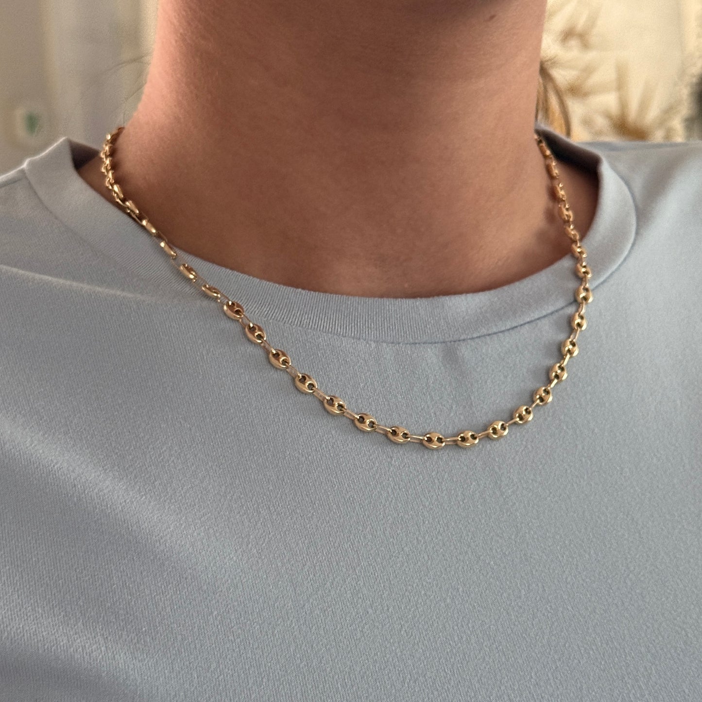 CADENA GRANO DE CAFE 4MM ORO AMARILLO 18K 45CM - 6,75GR