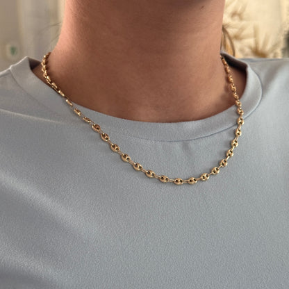 CADENA GRANO DE CAFE 4MM ORO AMARILLO 18K 45CM - 6,75GR