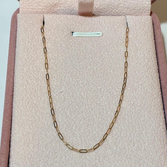 CADENA MINI CLIP DIAMANTADA 1MM ORO AMARILLO ITALY 18K 45CM - 0,77GR