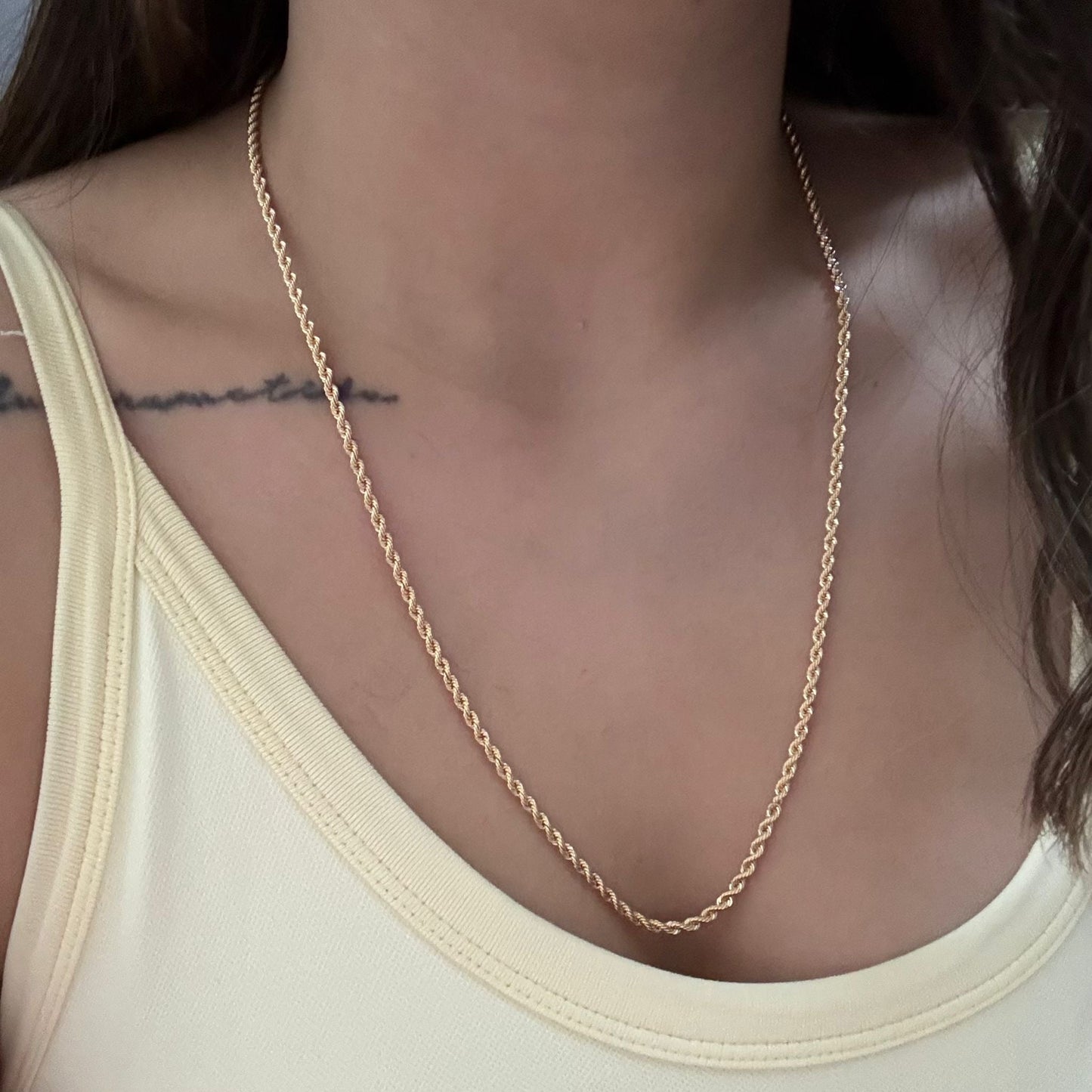 2.75MM ROPE CHAIN YELLOW GOLD ITALY 18K 60CM - 5.33GR