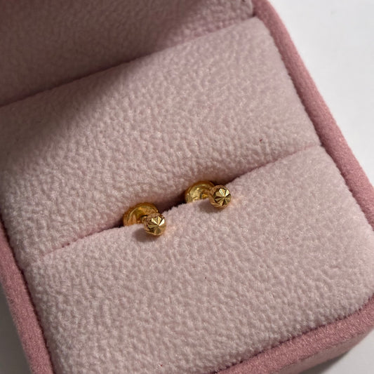 DIAMOND BALL POLES 3M 18K YELLOW GOLD - 0.47GR