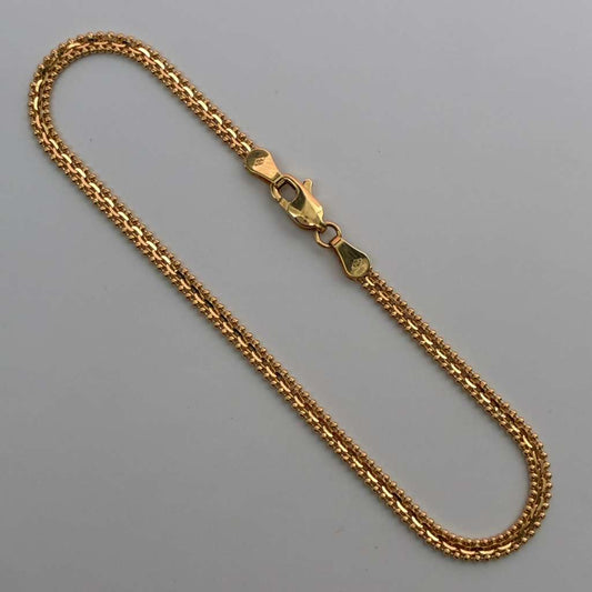 PULSERA CHINA MILITAR DIAMANTADA 3MM ORO AMARILLO ITALY 18K - 3,26GR